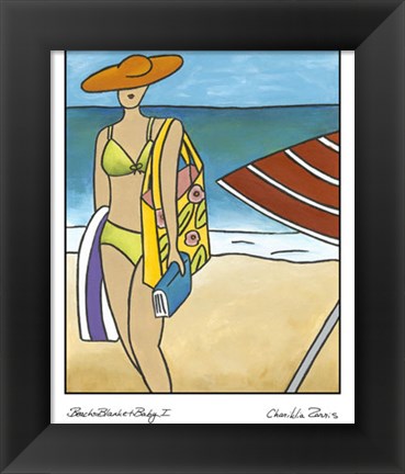 Framed Beach Blanket Baby I Print