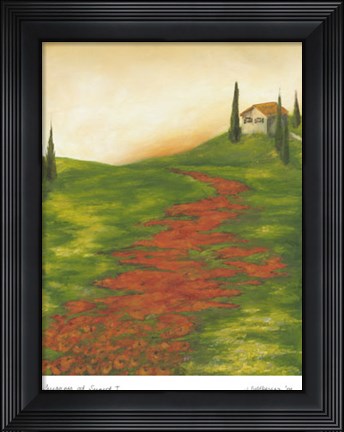 Framed Tuscany at Sunset I Print