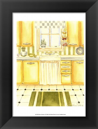 Framed Retro Kitchen I Print