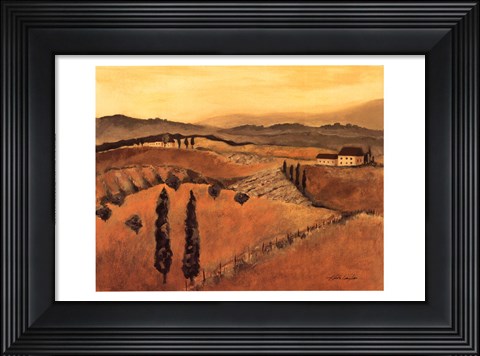Framed Golden Tuscany Afternoon I Print