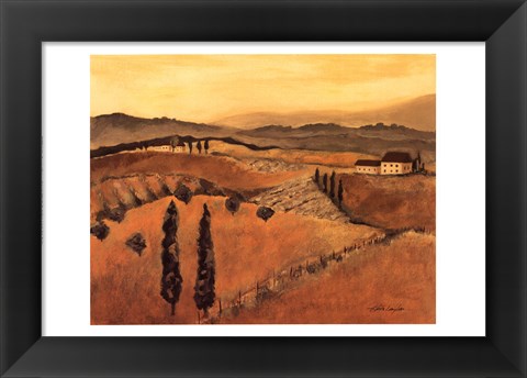 Framed Golden Tuscany Afternoon I Print