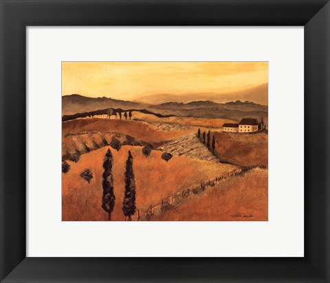 Framed Golden Tuscany Afternoon I Print