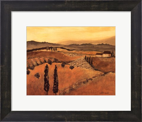 Framed Golden Tuscany Afternoon I Print