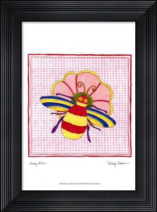 Framed Silhouette on Pink Gingham I Print