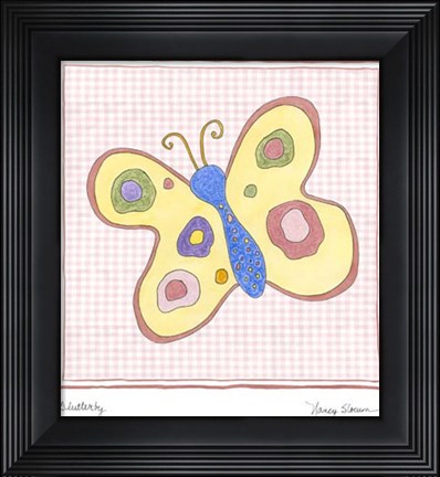 Framed Silhouette on Pink Gingham II Print