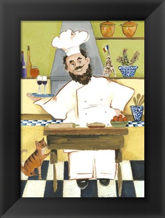 Framed Jolly French Chef Print
