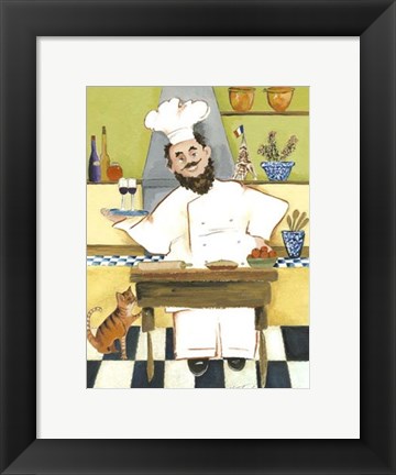 Framed Jolly French Chef Print