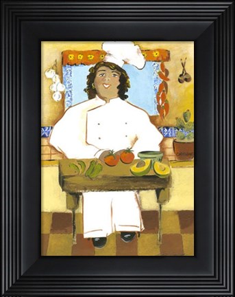 Framed Jolly Mexican Chef Print