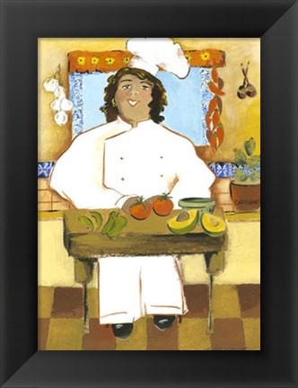 Framed Jolly Mexican Chef Print