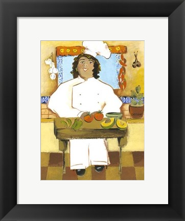 Framed Jolly Mexican Chef Print