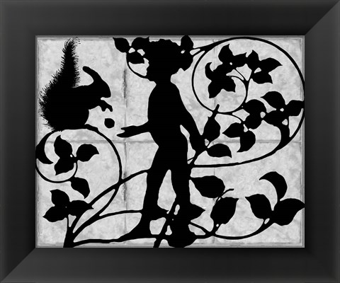 Framed Child Silhouette I Print