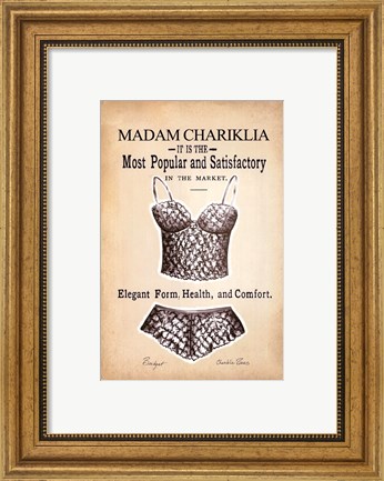 Framed Chariklia&#39;s Lingerie III Print
