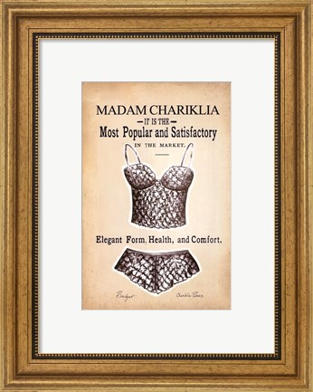 Framed Chariklia&#39;s Lingerie III Print