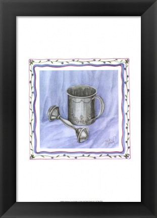 Framed Heirloom Cup &amp; Rattle I Print