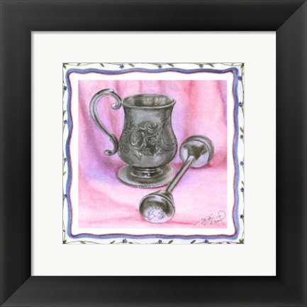 Framed Heirloom Cup &amp; Rattle II Print