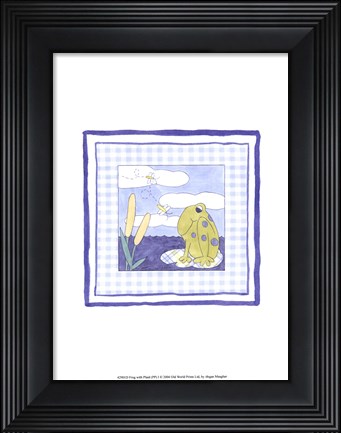 Framed Frog with Plaid (PP) I Print