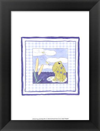 Framed Frog with Plaid (PP) I Print