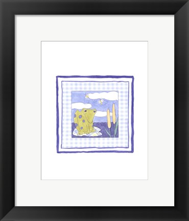 Framed Frog with Plaid (PP) II Print