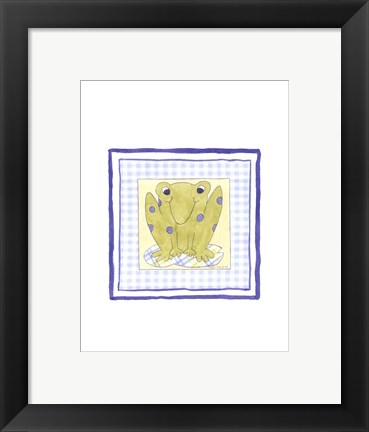 Framed Frog with Plaid (PP) III Print