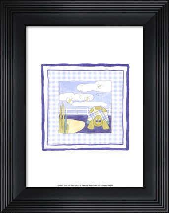 Framed Turtle with Plaid (PP) II Print