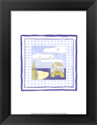 Framed Turtle with Plaid (PP) II Print