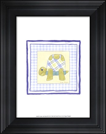 Framed Turtle with Plaid (PP) III Print