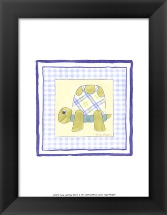 Framed Turtle with Plaid (PP) III Print