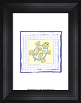 Framed Turtle with Plaid (PP) IV Print