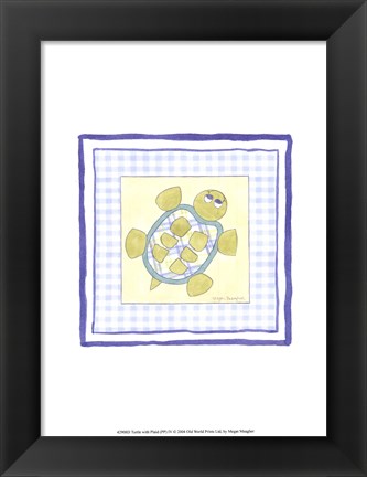 Framed Turtle with Plaid (PP) IV Print