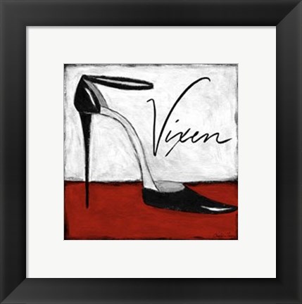 Framed Vixen on Red Print
