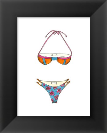 Framed Beach Bikini III (PT) Print