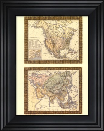 Framed Miniature Maps Print