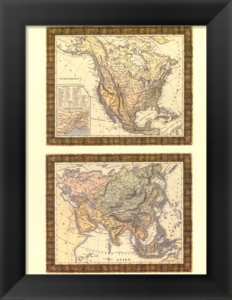 Framed Miniature Maps Print