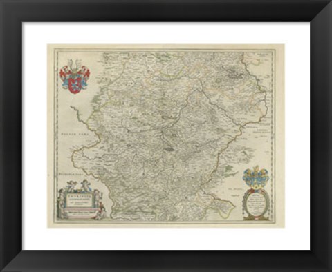 Framed Thvringia Map Print