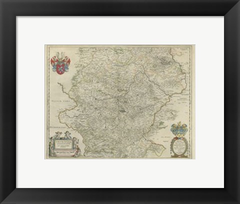 Framed Thvringia Map Print