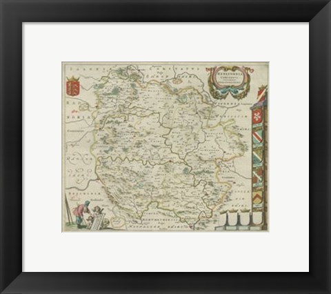 Framed Herefordia Map Print