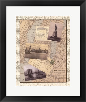 Framed Post Cards from NY Print