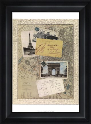 Framed Post Cards from Paris Print
