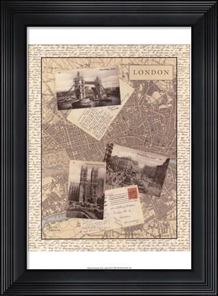 Framed Post Cards from London Print