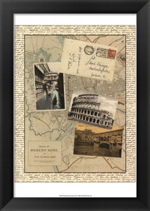 Framed Post Cards from Rome Print