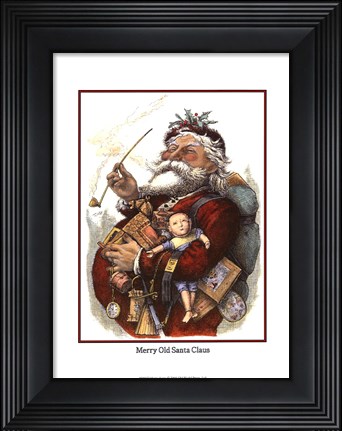 Framed Merry Santa Print