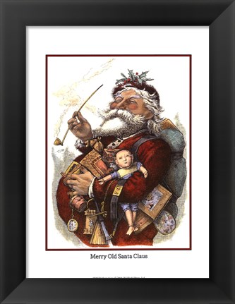Framed Merry Santa Print