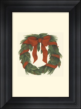 Framed Holiday Wreath (H) Print