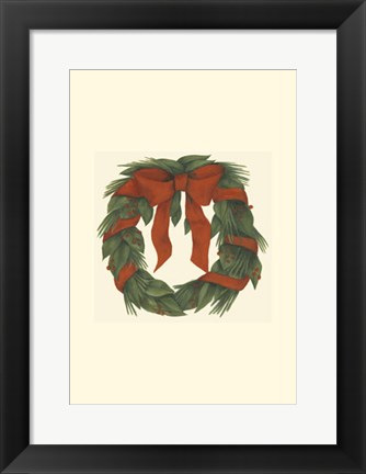 Framed Holiday Wreath (H) Print