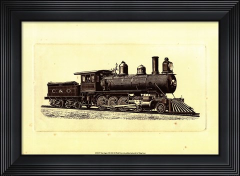 Framed Train Engine II Print