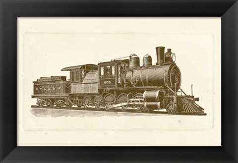 Framed Train Engine III Print