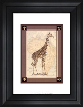 Framed Giraffe with Border II Print