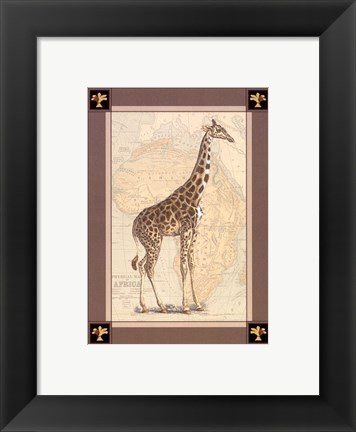 Framed Giraffe with Border II Print