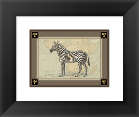 Framed Zebra with Border I Print