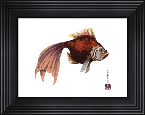 Framed Oriental Fish I Print